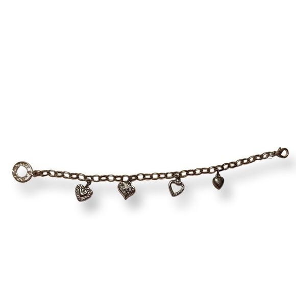 ⭐️3/$25⭐️ Silver Hearts And Love Charm Bracelet - Picture 1 of 5